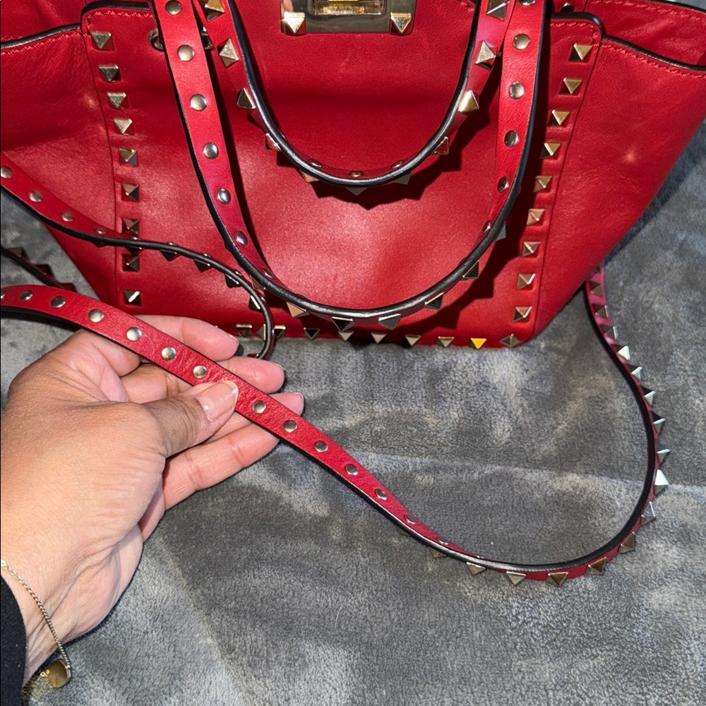 Preloved Valentino Garavani mini Rockstud 2 way bag excellent condition RED - Picture 12 of 13